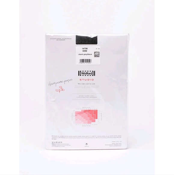 WOLFORD STUDIO 60 DEN Amazonian Poison Tights Size XS Two Tone Shimmer - Picture 3 of 3